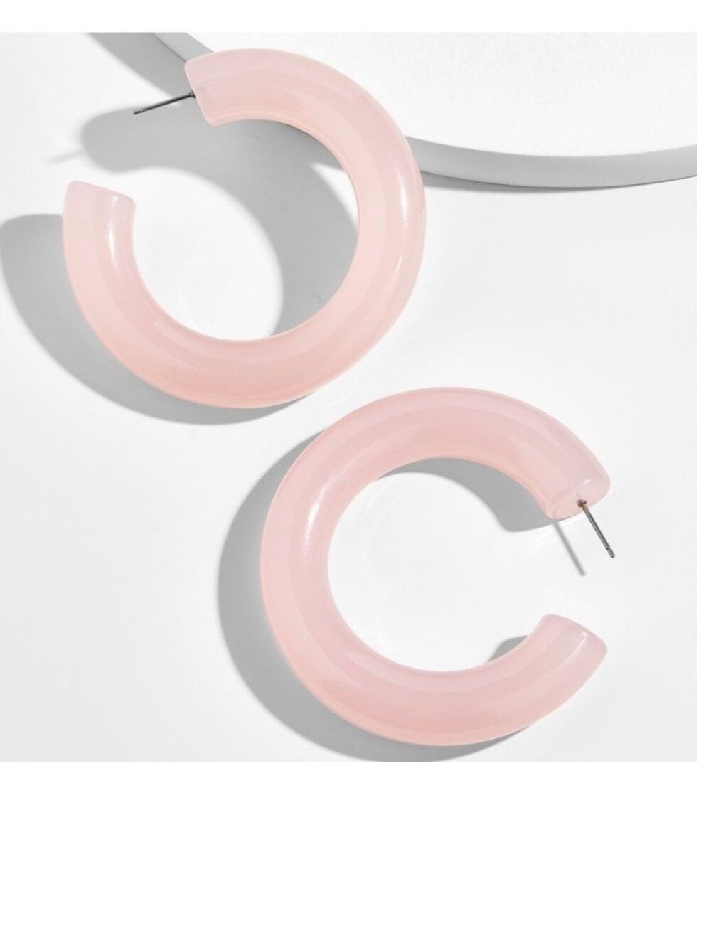 NWT~BAUBLEBAR~Blush Petrina Lucite Hoop Earrings